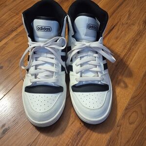 Adidas White and Black High-Top Sneakers